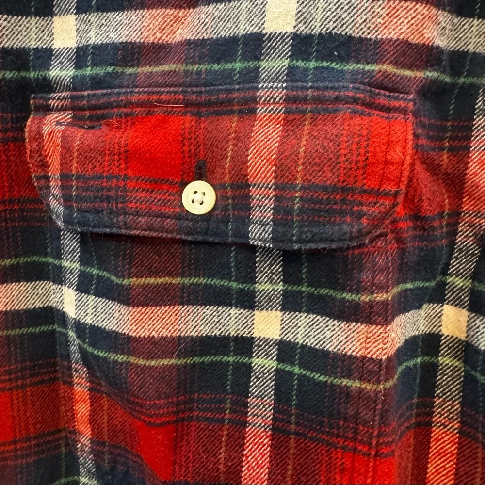 Ralph Lauren Vintage Red and Blue Plaid Flannel Button Down Shirt XXL - Picture 3 of 6